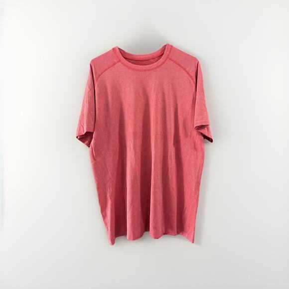 Lululemon Metal Vent Tech SS 2.0 Size XL Sleeve Shirt Reddish Bright Orange Gray - Picture 1 of 8